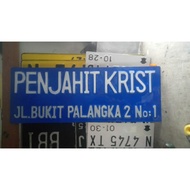 Road name. road number plate. gang name. road gang name plate