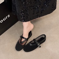 Ielgy Giày Ba lê của phụ nữ căn hộ cut-out Mary Jane Fishnet Xăng đan mới của phụ nữ lưới