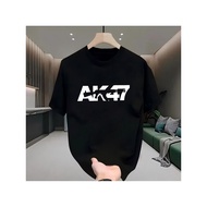 Men'S Fashion Ak47 Gun Silhouette Black T-Shirt | Casual Sports, Loose Fit, High Stretch Fabric, Cre