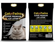 Cat Twins Super Premium Carbon Cat Litter 10L/7KG with Easy To Carry Handle - Super Odour Absorpent
