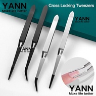 YANN1 Cross Locking Tweezers, Universal Stainless Steel Craft Tweezers, Accessories Silicone Tools Reverse Tweezers