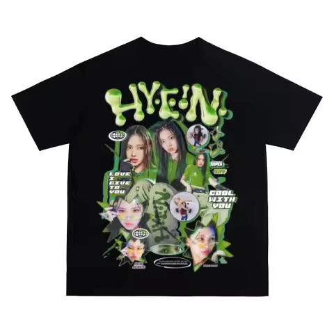 2025 NEW JEANS Korean Girl Group Printed T-shirt MINJI HAERIN HANNI DANIELLE HYEIN Oversize Shirt Un