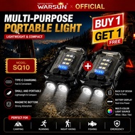 WARSUN SQ10 Buy 1 Get 1 Free Mini Keychain Light LED Flashlight Dual Light Source Camping