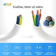 Promo / Terbaru / Ecle Power Strip Stop Kontak 3 Power Socket 3 Smart