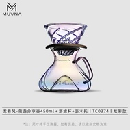 MUVNA Hand-Poured Coffee Glass Sharing Pot with Scale V60 Filter Cup Paper Electronic Scale เครื่องต