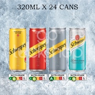 Schweppes 320ML Carton Bitter Lemon/Dry Ginger Ale/Soda/Tonic