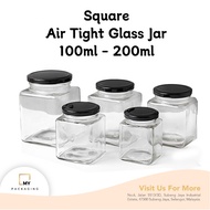 100ml 150ml 200ml Square Air Tight Glass Bottle, Mini Glass Bottle, Honey Bottle, Bird's Nest Glass 