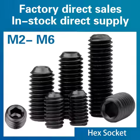 100pcs/lot Headless Set Screw M2 M2.5 M3 M4 M5 M6 M8 M10 Carbon Steel Hex Socket Set Screen ew Hardn
