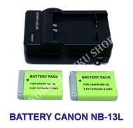 NB-13L \ NB13L แบตเตอรี่ \ แท่นชาร์จ \ แบตเตอรี่พร้อมแท่นชาร์จสำหรับกล้องแคนนอน Battery \ Charger \ Battery and Charger For Canon PowerShot G1 X Mark III,G7 X,G7 X Mark II,G9 X,SX720 HS,SX730 HS,SX740 (Green) BY KONDEEKIKKU SHOP