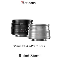 【In stock】7artisans 35mm F1.4 Mark II Manual Focus APS-C Prime Lens for Sony E /Fuji XF/Canon EOS-M/M43/Nikon Z Mount Mirrorless Cameras 2ONB