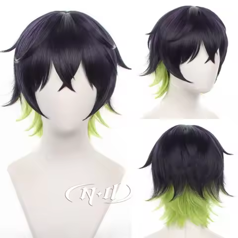 ND Oliver Aiku Cosplay Wigs Anime Blue Lock Cosplay Dark Purple Hair Wigs for Comic Con Coser Costum