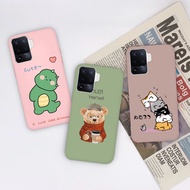 Case For Oppo A94 A94 5G A95 5G Lovely Cat Dinosaur Matte Antifouling Back Cover For Oppo a94 a94 5g