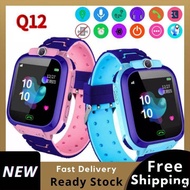 smart watch kids Waterproof camera Call GPS Touch Screen sim kids smart watch Watch For Kids for boy Q12【AOXY】