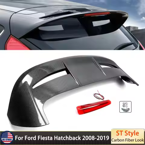 MAGICKIT Carbon Fiber ST Style Roof Spoiler Top Wing For 2008-2019 Ford fiesta st Hatchback 2008-201