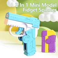 1Pcs Mini Unzip The Rotating Return Gun Carrot Gun Two-in-one Fidget Spinner Gyro Toy Automatic Rebo