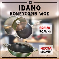 IDANO 316 Stainless Steel Wok 32cm & 42cm PREMIUM STAINLESS STEEL Wok Non-stick honeycomb wok IDANO 