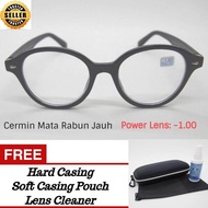 Cermin Mata Rabun Jauh Pilihan Power Lens -0.50 hingga -4.00 Korea Design Frame Bulat.