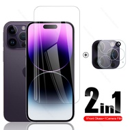 For Apple Iphone 14 ProMax Glass 14Pro 2in1 Protective Glass Aifon Aphone Iphoen Ipone I Phone 14 Pro Max Plus Phone Film Cover