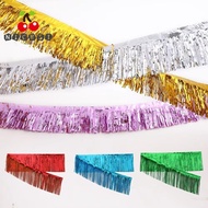 NICESI Foil Fringe Garland, Foil Shiny Metallic Tinsel Fringe Garland,  Self Adhesive Backing Lightw
