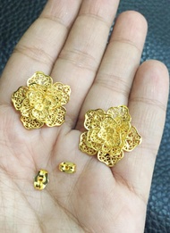 Lanz Giwang Anting Bunga Kendari 0808 Titanium 24 K (emas)