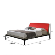 HOMIE LIFE เตียงนอน 6 ฟุต technology fabric bed solid wood เตียงมินิมอล H75 1.5M(1500mm*2000mm) One
