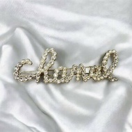 CHANEL 水鑽字母髮夾
