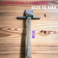 KUNCI SOK T CHROME SILVER 10MM FULL BESI 2621