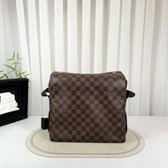 LV 棋盤格豆腐公文包 容量大 肩帶款