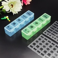Pill Box Seven Days a Week Portable Morning Noon Evening Daily 5 Meals Pill Box Large Capacity Seale