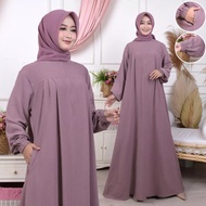 Gamis Muslim Crinkle Terlaris Gamis Lebaran Terbaru Dress Camela Abaya Bahan Crinkle Premium Maura M