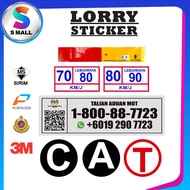 Lorry Sticker PUSPAKOM JPJ Pass 3M Side marking SIRIM Reflective, 70/80 KM/J, 80/90 KM/J, C, A, T, T