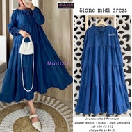 Stone Midi Dress Jumbo Midi Dress Jeans Denim