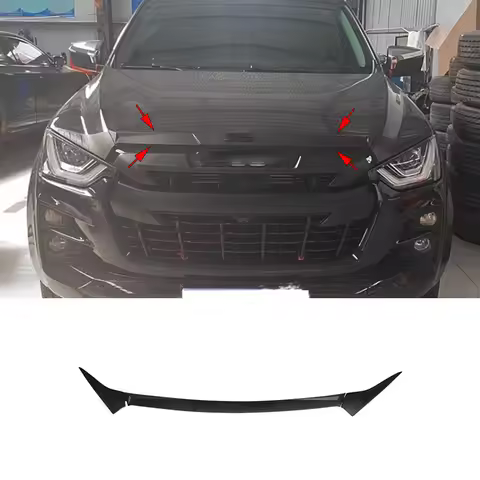 FIT FOR Isuzu D-Max RG 2020-2022 ABS black Sand barrier strip Grille engine hood decoration molding 
