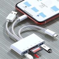 อะแดปเตอร์ USB OTG 5 ใน 1 พร้อมพอร์ตชาร์จ, เหมาะสำหรับโทรศัพท์/แท็บเล็ต เพื่อการอ่านการ์ด SD/TF, รอง