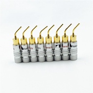 8pcs  High Quality New 24K Gold Nakamichi Speaker Pin Angel 2mm Banana Plugs Speaker wire Screw Lock