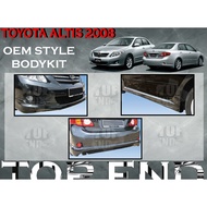 TOYOTA COROLLA ALTIS 2008-2010 OE LOOK BODYKIT ALTIS OEM BUMPER SKIRT LIP BODY KIT FRONT SKIRT SIDE SKIRT REAR SKIRT