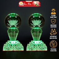 Spherical Crystal Altar Lamp, 7-Color LED TRUTH THIEN BEAUTY, Altar Lamp, Altar Decoration PLC-20