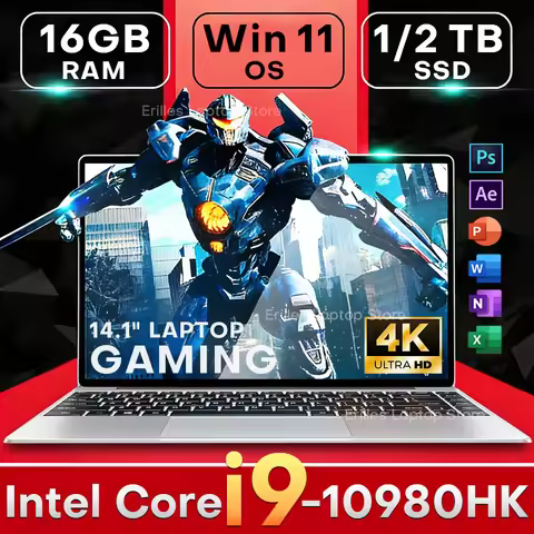2026 14.1"Computer Windows 11 Pro Intel Core i9-10980HK PC 1TB 2TB SSD 16GB RAM Notebook 4k HD displ