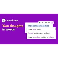 Wordtune會員 🚀語法修正、同義詞改寫 一個月/半年🔥 Quillbot PK Grammarly🚀 終身版有售！