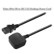 Power Cable | Volex 3 Pin UK to IEC C13 Desktop PC Power Cord Cable 1.8M (Refurbished)