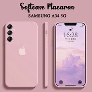 [UV01] Softcase Macaron Motif Logo For Samsung A34 5G Latest - Softcase Camera Protector Samsung A34