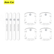 【 Ann-Car】4ชิ้น/เซ็ต Proton Car Door Handle Protector ฝาครอบด้านในชาม Anti Scratch สติกเกอร์ X50 X70