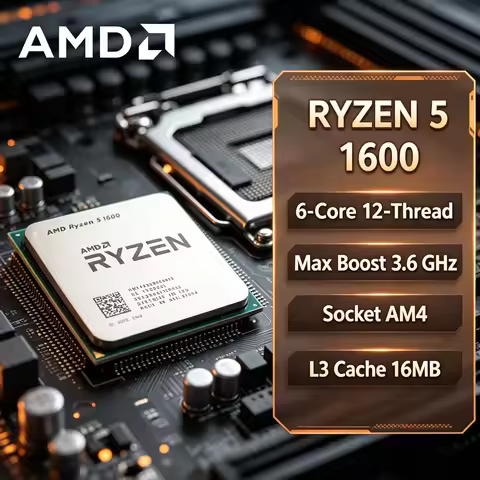 AMD Ryzen 5 1600 6C 12T CPU 3.2 3.6GHz 14nm AM4 Socket 16MB L3 65W Zen1 Gaming Tray 4K Ready No Cool