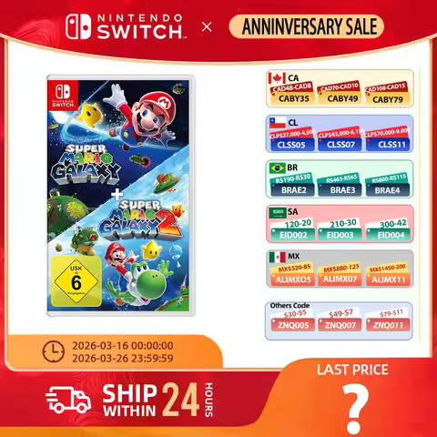 Super Mario Galaxy + Super Mario Galaxy 2 - 100% Original Nintendo Switch Games Adventure Action and