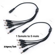 10pcs 12V 40cm DC Power supply Cable 1 female to 5 way male Plug Splitter Adapter Connector 5.5mmx2.