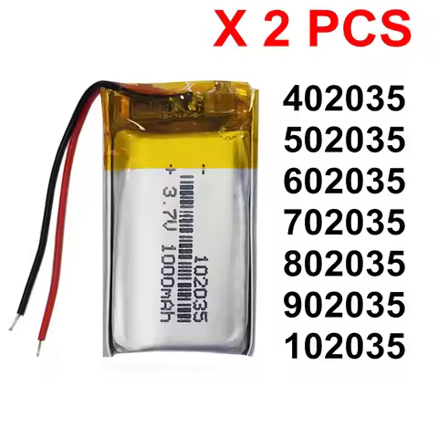 2PCS 402035 502035 602035 702035 802035 902035 102035 3.7V Lithium Polymer Battery For Bluetooth Rec