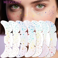 MERVOLSY 6 Sheets Glitter Freckles Stickers, Heart Star Pattern Creative Fake Freckles Stickers, Tre