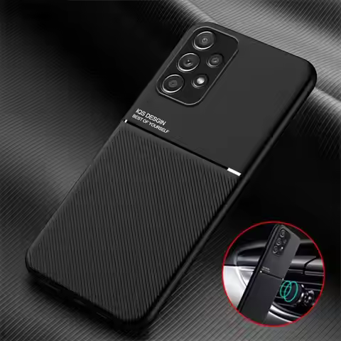 For Samsung Galaxy A33 A53 A73 Case Leather Magnetic Car Holder Phoen Case For Samsung A 33 53 73 5G
