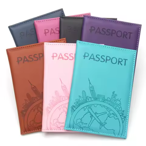 Global Flight Printed Passport Holder Leather Passport Covers Lightweight Airplane Passport Case Id