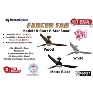CHEAPEST INSTALLATION Fanco Fan BStar (SMART Optional)DC Celling Fan w 24w light 3tone